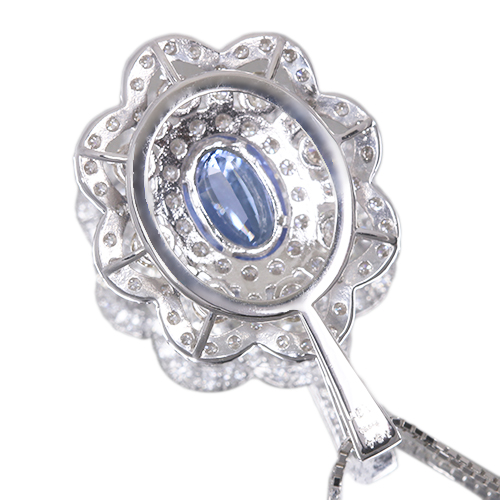 スリランカ産非加熱サファイア 1.3ct ダイヤモンド 1.2ct プラチナ 