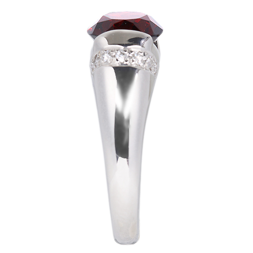 ガーネット 約3.5ct ダイヤモンド プラチナ リング(指輪)【品質保証書 