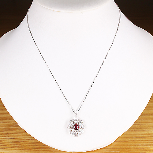 非加熱ピジョンブラッドルビー 1.0ct ダイヤモンド 1.0ct