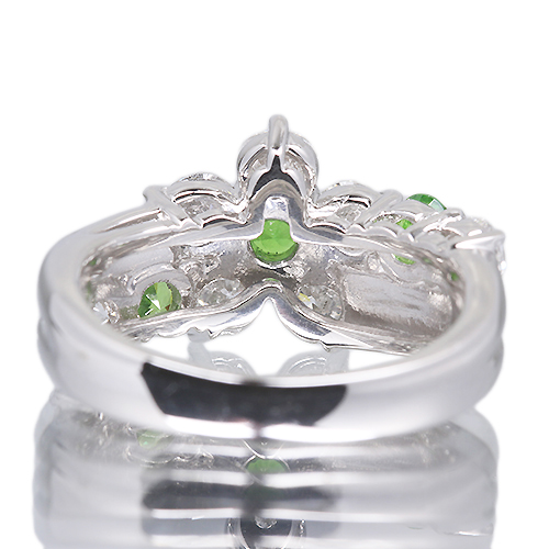 デマントイドガーネット 0.6ct ダイヤモンド 1.3ct プラチナ