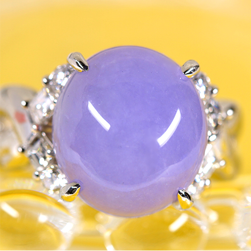 ラベンダー翡翠（ヒスイ） 11.3ct ダイヤモンド 0.5ct プラチナ