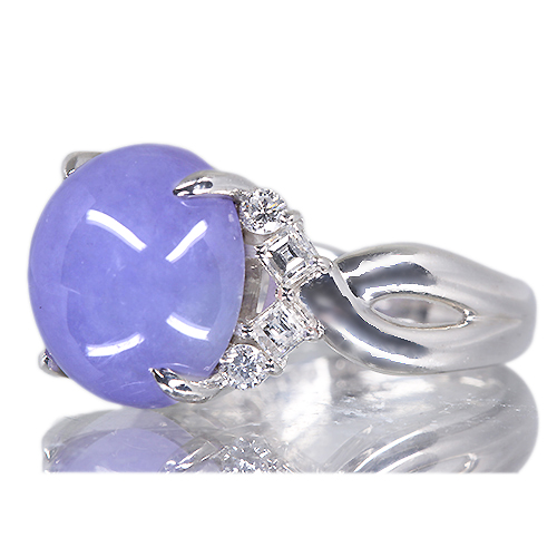 ラベンダー翡翠（ヒスイ） 11.3ct ダイヤモンド 0.5ct プラチナ
