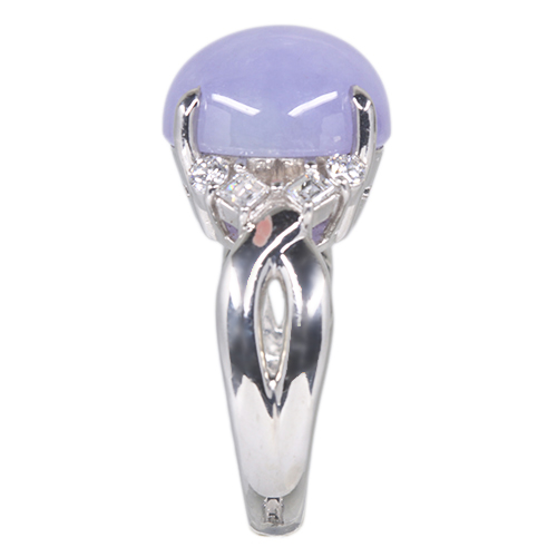ラベンダー翡翠 リング ヒスイ ダイヤモンド プラチナ ダイヤ 指輪 13号 ラベンダー翡翠（ヒスイ） 11.3ct ダイヤモンド 0.5ct プラチナ リング