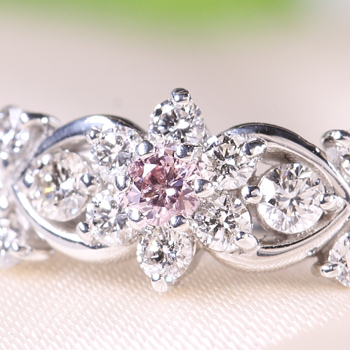 天延ピンクダイヤモン/F.P.PINK SET/0.81 ct. | www.jarussi.com.br