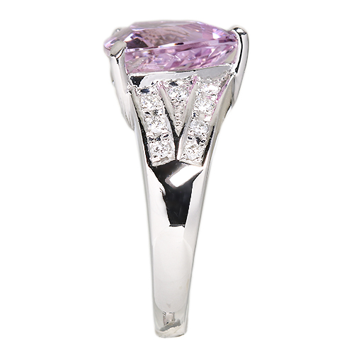 クンツァイト 4.6ct ダイヤモンド プラチナ リング(指輪)【品質保証書 ...