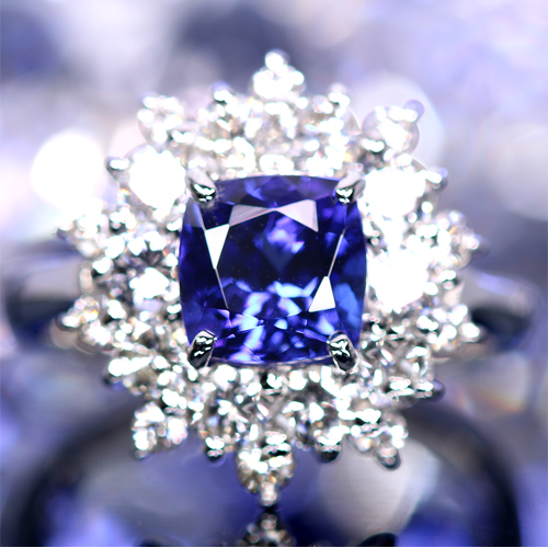 タンザナイト 1.88ct ダイヤモンド 1.5ct プラチナ リング(指輪)【品質 