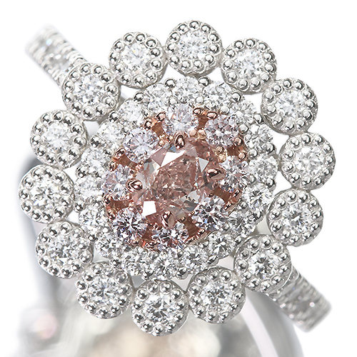 天然無処理 ピンクダイヤモンド カラーレス 計0.203ct￼ FLPP