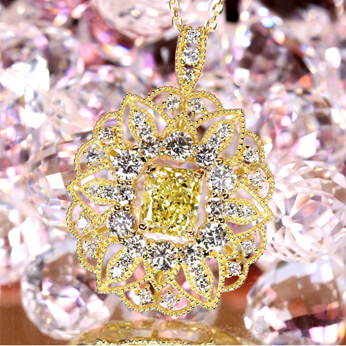 イエローダイヤモンド 1.2ct/LY/VS2 ダイヤモンド 1.1ct イエロー 