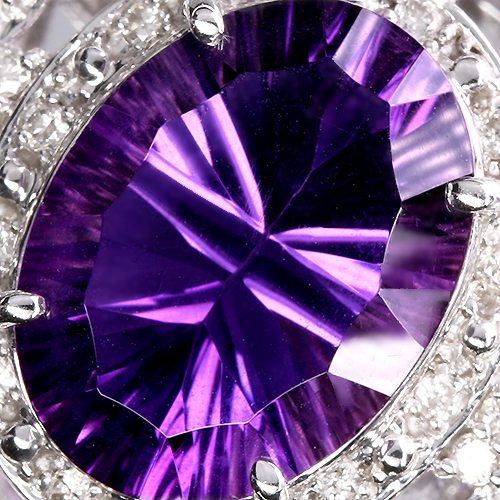 アメシスト 8ct ダイヤモンド 0.4ct プラチナ ネックレス【品質保証書 