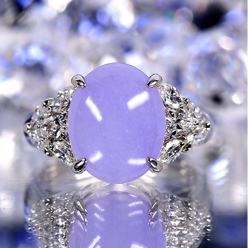 ラベンダー翡翠 約6ct ダイヤモンド 0.7ct プラチナ リング(指輪 