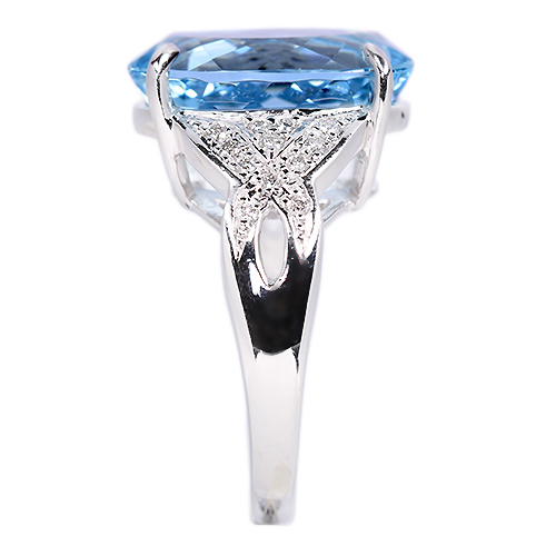 サンタマリアアクアマリン 9.1ct ダイヤモンド ホワイトゴールド