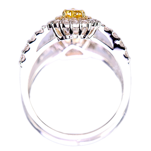 ハートシェイプイエローダイヤモンド 0.2ct /FVY/SI1 ダイヤモンド 0.5
