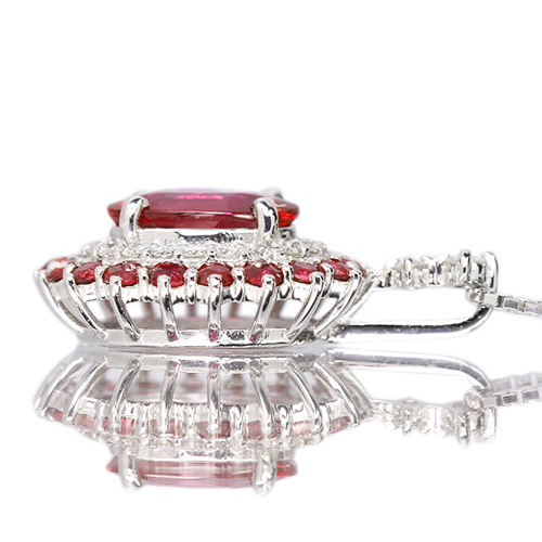 ピジョンブラッドルビー×ダイヤ　ネックレスリングセット　プラチナ ピジョンブラッドルビー 1.0ct ダイヤモンド 0.5ct プラチナ