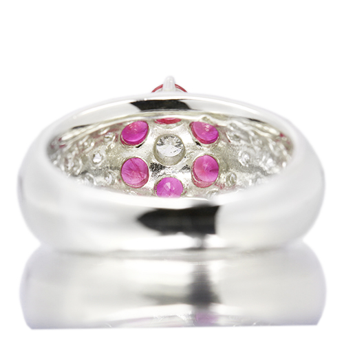 ルビー、プラチナ、ダイヤモンドリング ルビー 0.85ct ダイヤモンド 1.25ct プラチナ リング(指輪