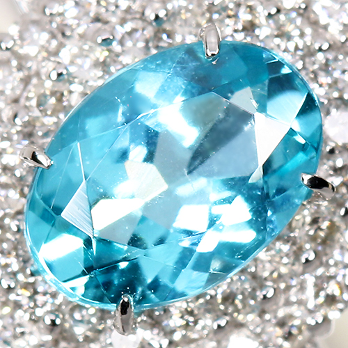 アパタイト 0.6ct ダイヤモンド プラチナ リング(指輪)【品質保証書