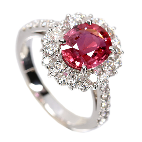 マダカスカル産パパラチアサファイア 2.1ct ダイヤモンド 0.8ct