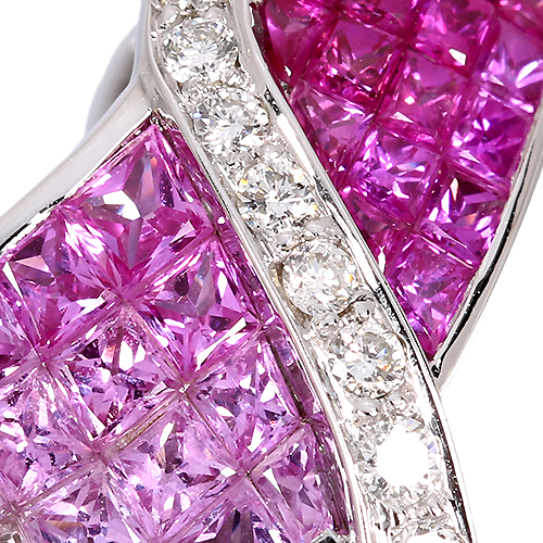 ミステリーセッティング）ピンクサファイア 3.5ct ダイヤモンド