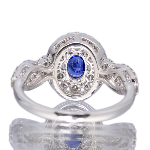 ブルーサファイア 0.7ct ダイヤモンド 0.6ct プラチナ リング(指輪