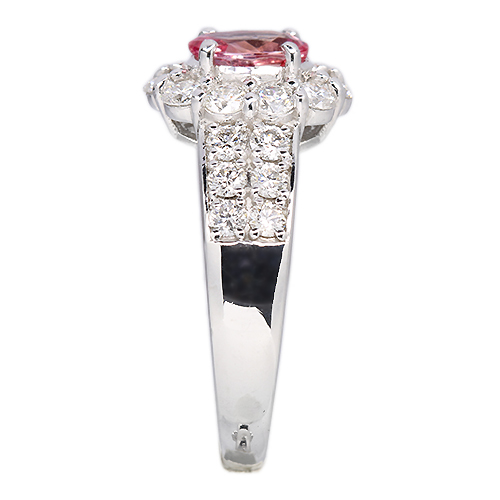 パパラチアサファイア 0.85ct ダイヤモンド 1.0ct プラチナ