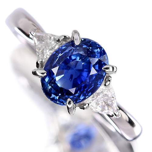 正規品国産3785SS新品≪Sapphire≫ ビルマ産 極上非加熱サファイア 大粒2.15ct!! 極上ダイヤモンド Pt900 超高級リング GIA サファイア