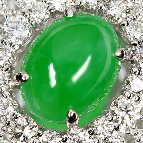 翡翠(ヒスイ) 2.68ct ダイヤモンド 1.07ct プラチナ 翡翠(ヒスイ) 2.68ct ダイヤモンド 1.07ct プラチナ