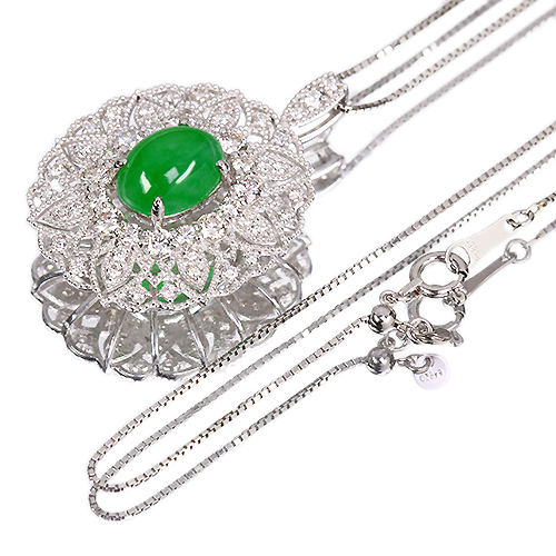 翡翠(ヒスイ) 2.68ct ダイヤモンド 1.07ct プラチナ 翡翠(ヒスイ) 2.68ct ダイヤモンド 1.07ct プラチナ