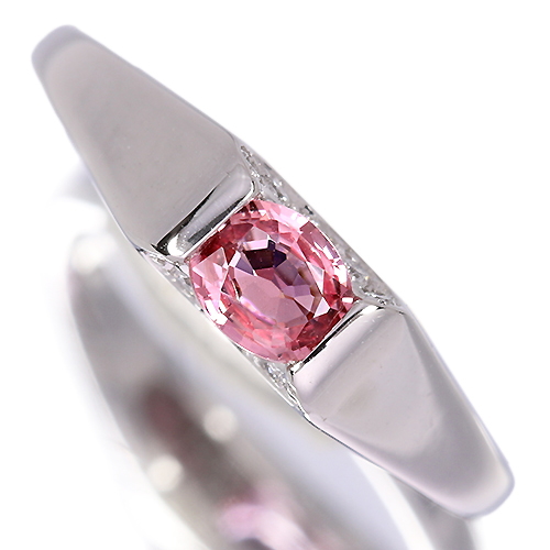 パパラチアサファイア 0.4ct ダイヤモンド プラチナ リング(指輪 