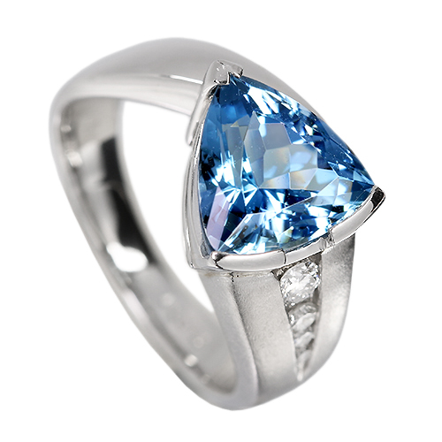 サンタマリアアクアマリン 2.8ct ダイヤモンド プラチナ リング(指輪 ...