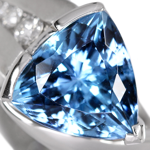 サンタマリアアクアマリン 2.8ct ダイヤモンド プラチナ リング(指輪 ...