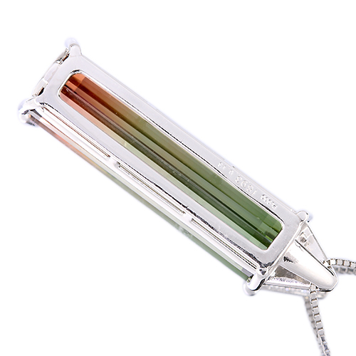 バイカラートルマリン 約1.9ct ダイヤモンド プラチナ ネックレス