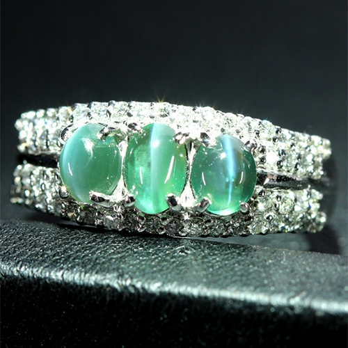アレキサンドライトキャッツアイ 約2ct ダイヤモンド 0.6ct プラチナ