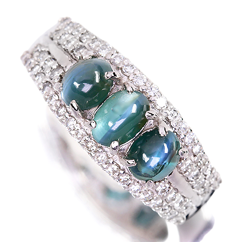 アレキサンドライトキャッツアイ 約2ct ダイヤモンド 0.6ct プラチナ