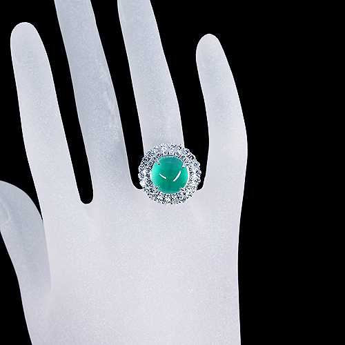 F2エメラルドキャッツアイ 8.4ct ダイヤモンド 1.4ct プラチナ