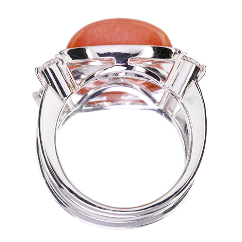 ピンクオパール 2.5ct ダイヤモンド ホワイトゴールド リング