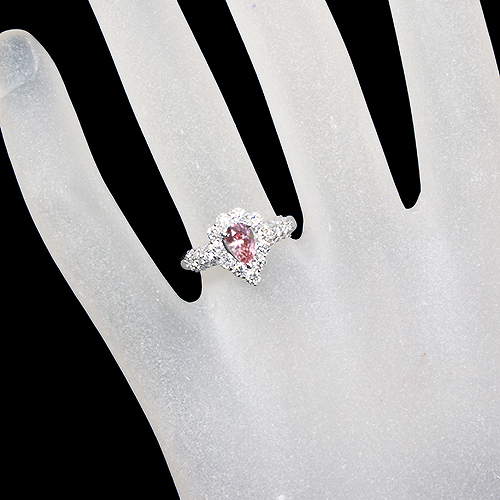 パパラチアサファイア 0.77ct ダイヤモンド 0.8ct プラチナ