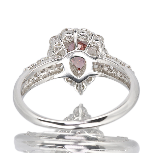 パパラチアサファイア 0.77ct ダイヤモンド 0.8ct プラチナ