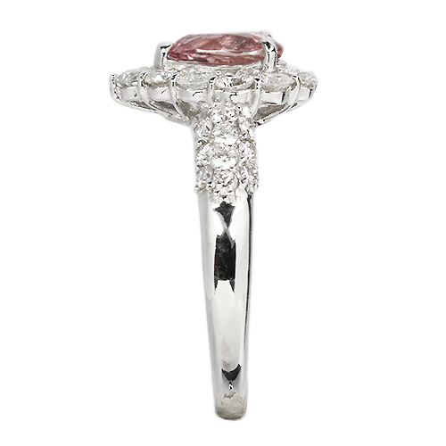 パパラチアサファイア 0.77ct ダイヤモンド 0.8ct プラチナ