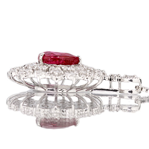 非加熱ピジョンブラッドルビー 2.0ct ダイヤモンド 0.8ct