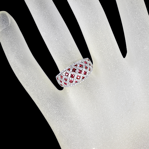 ルビー 0.55ct ダイヤモンド 0.5ct プラチナ リング(指輪)【品質保証書 