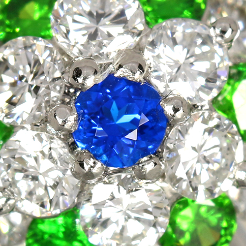 アウイナイト 0.07ct デマントイドガーネット 0.3ct ダイヤモンド 約