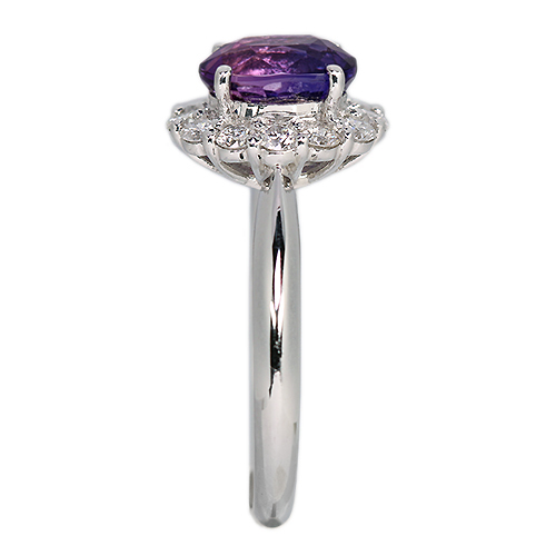 第291回抽選販売＞非加熱パープルサファイア 1.8ct ダイヤモンド 0.4ct