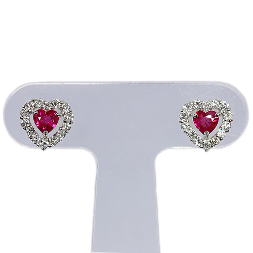 専用JE353★高級 ルビー0.28ct ダイヤモンド ピアス 鑑付 第292回抽選販売＞ルビー（ハートシェイプ） 0.8ct ダイヤモンド