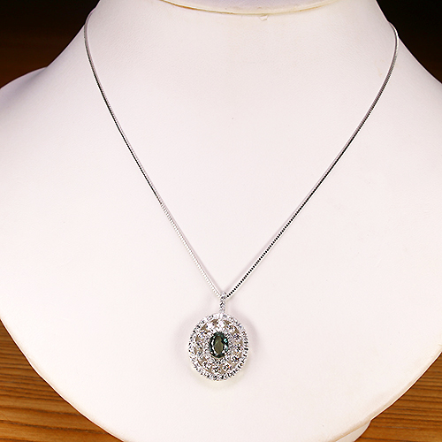 アレキサンドライト 1.44ct ダイヤモンド 1.4ct プラチナ ネックレス