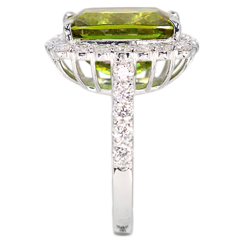 スフェーン 9.61ct ダイヤモンド 1.2ct プラチナ リング(指輪