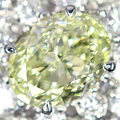 イエローダイヤモンド 2.25ct/LY/VVS2 ダイヤモンド 1.4ct プラチナ