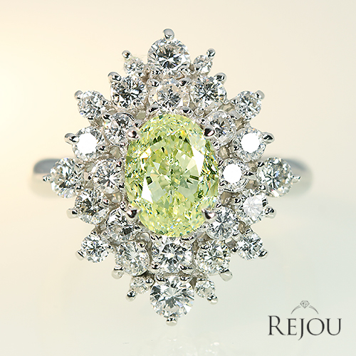 ダイヤ リング ベリーライト イエロー ダイヤモンド プラチナ 一粒 指輪 イエローダイヤモンド 0.297ct/FVY/VS1 ダイヤモンド プラチナ