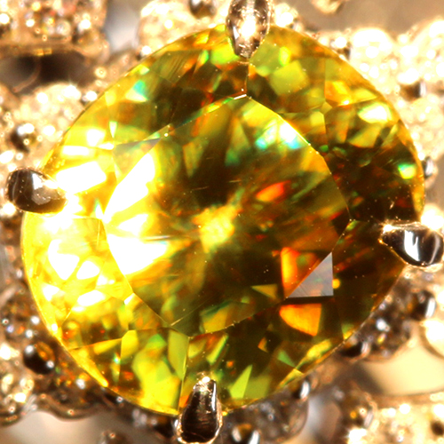 スフェーン 1.358ct ダイヤモンド 0.46ct プラチナ リング(指輪)【品質 