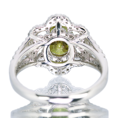 スフェーン 1.358ct ダイヤモンド 0.46ct プラチナ リング(指輪)【品質 
