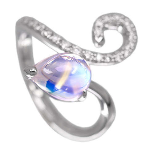 第299回抽選販売＞ムーンストーン 1.8ct ダイヤモンド ct プラチナ  リング(指輪)【品質保証書/宝石鑑別書】【応募期間:12/14まで/レビュー必須/当選人数1名様】当選通知済み 抽選販売ジュエリー  ジュエリー通販リジュー | レアストーン・高級ジュエリーオンラインショップ