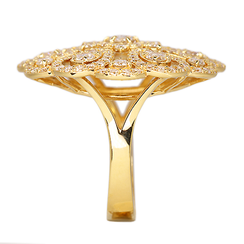 ダイヤモンド 2.5ct イエローゴールド リング(指輪)【品質保証書/宝石 